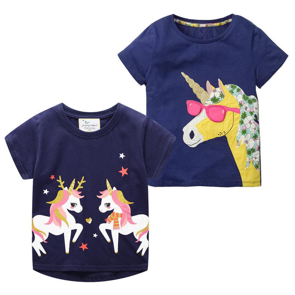 Summer Girls Cute Cartoon Short Sleeve T Shirt - - Your-Look
