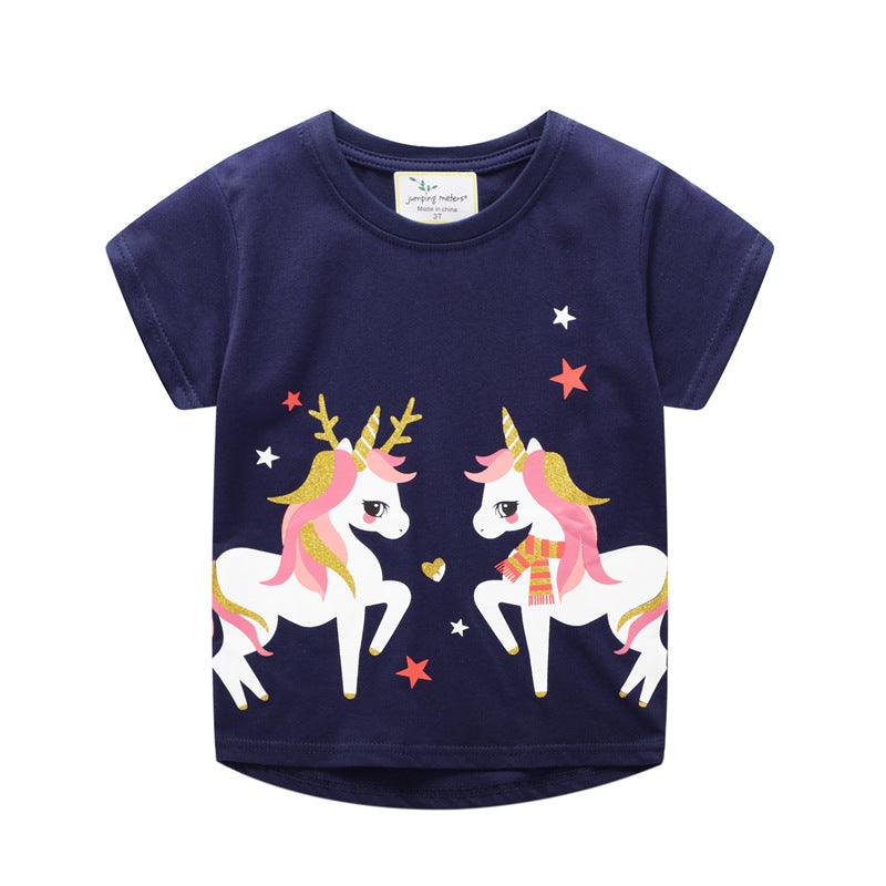 Summer Girls Cute Cartoon Short Sleeve T Shirt - - Your-Look