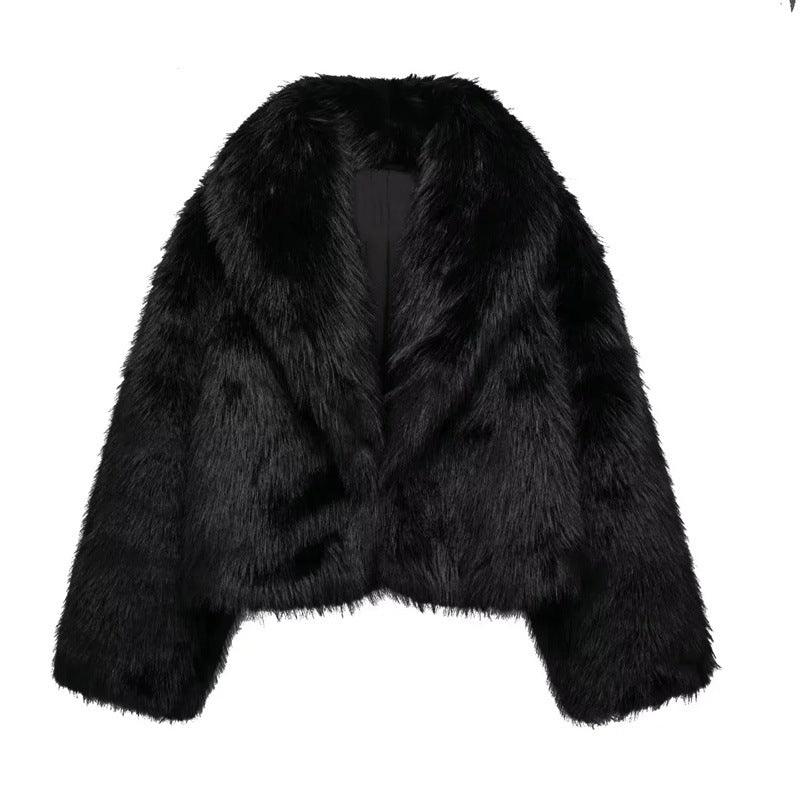 Elevate Your Casual Look: Artificial Fur Effect Polo Collar Jacket for Effortless Style - Your-Look