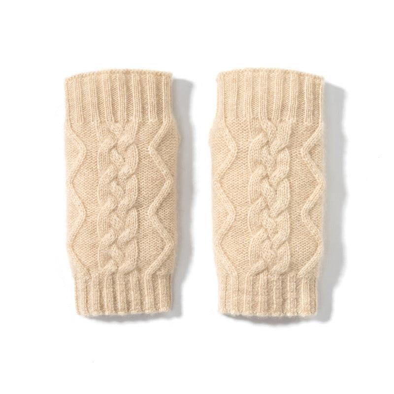 Cashmere Half Finger Twist Gloves: Stylish Warmth for Autumn and Winter - Your-Look