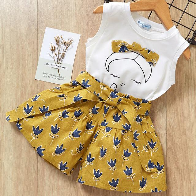 Kids Girls Clothes For Baby Girl Kids T-Shirt Shorts Suit - - Your-Look