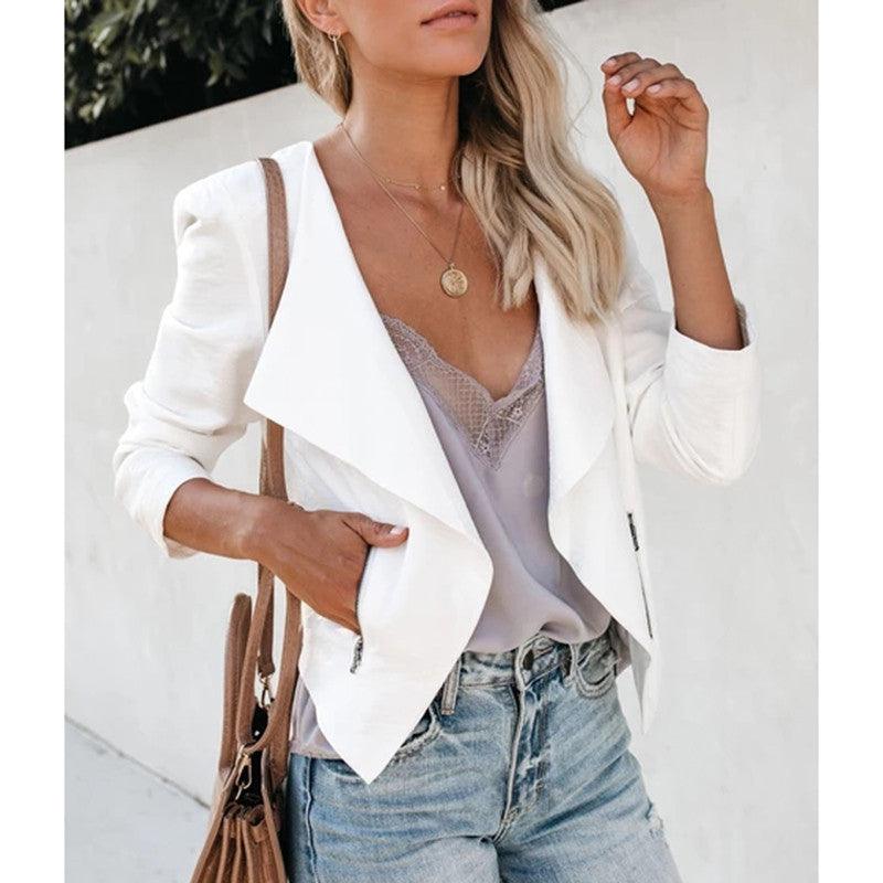 Effortlessly Chic: Casual Long-Sleeved Slim Fit Blazer with Lapel - Your-Look