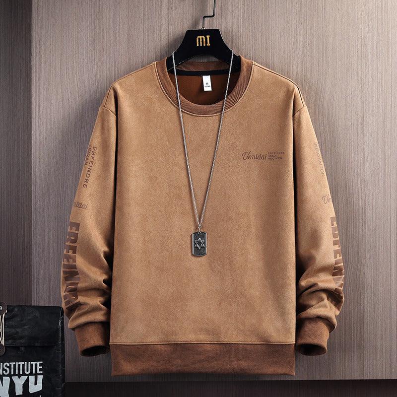 Trendy Casual Suede Round Neck Sweater For Men - Your-Look