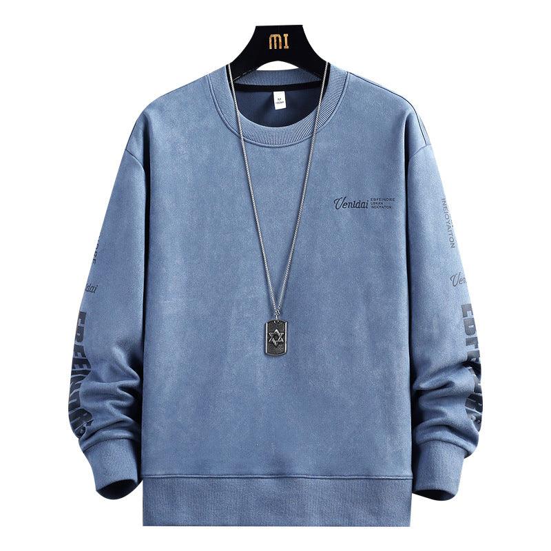 Trendy Casual Suede Round Neck Sweater For Men - Your-Look