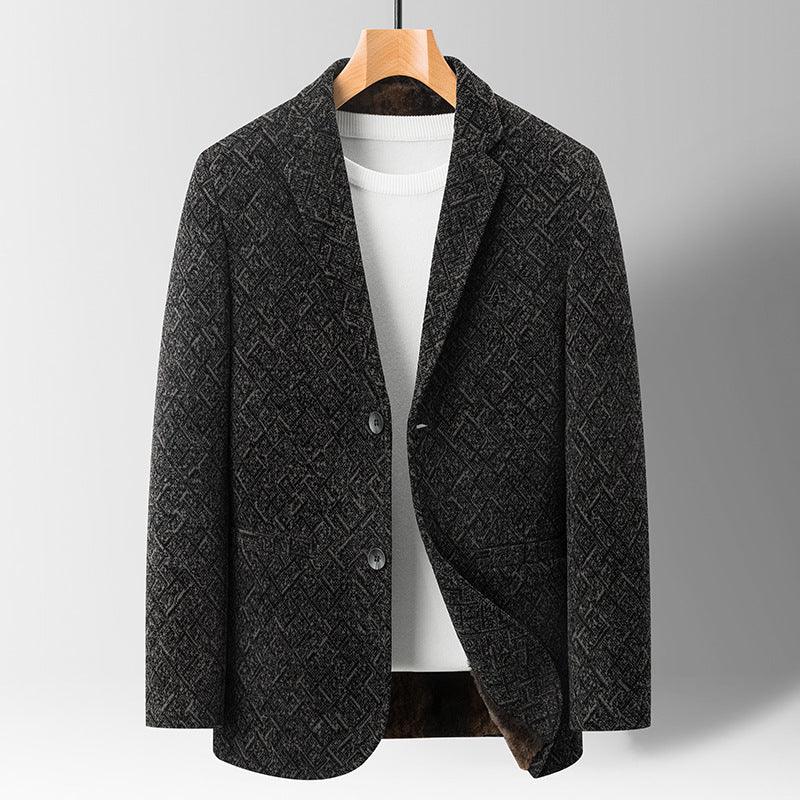 Chic Chenille Casual Suit Jacket for Men: Simple Elegance and Comfort Combined - Your-Look