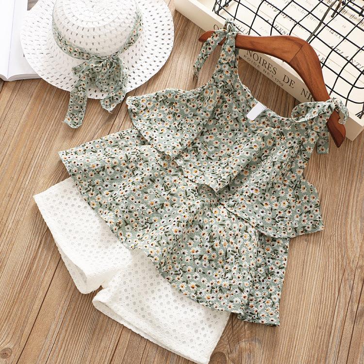 Chiffon Sling Two-piece Suit Cool Girl Suit With Hat - - Your-Look