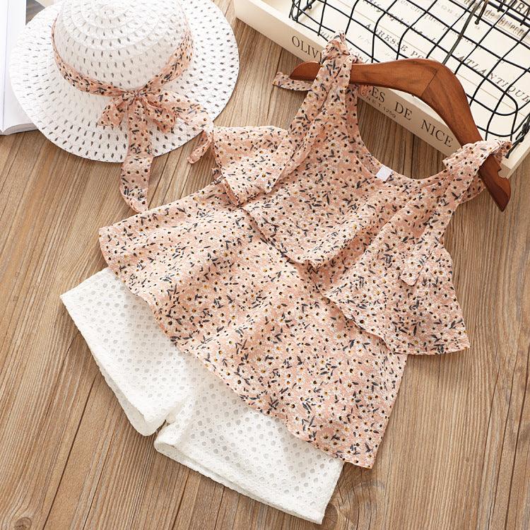 Chiffon Sling Two-piece Suit Cool Girl Suit With Hat - - Your-Look