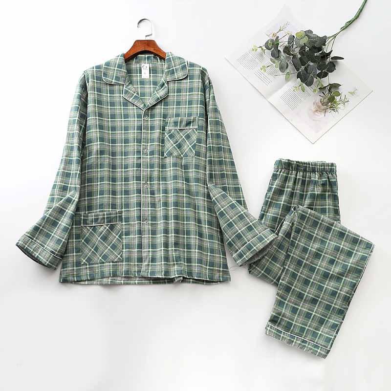 "Classic Comfort" Long-Sleeved Brushed Plaid Pyjama Set - Cozy Nights in Timeless Style - Your-Look