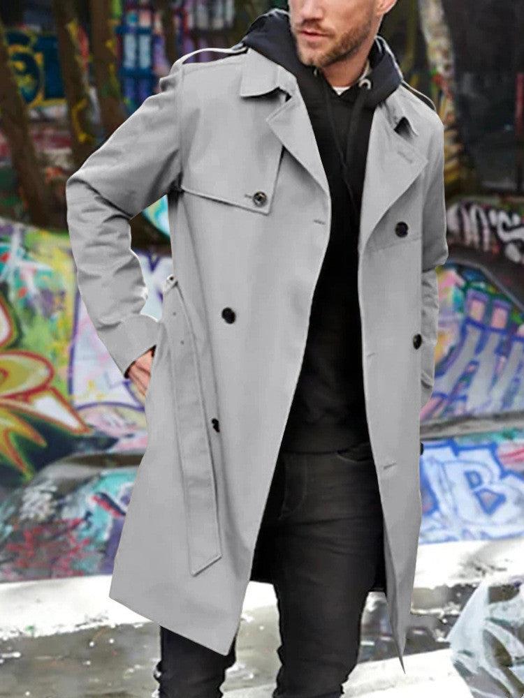 Long Sleeve Trench Coat Men&