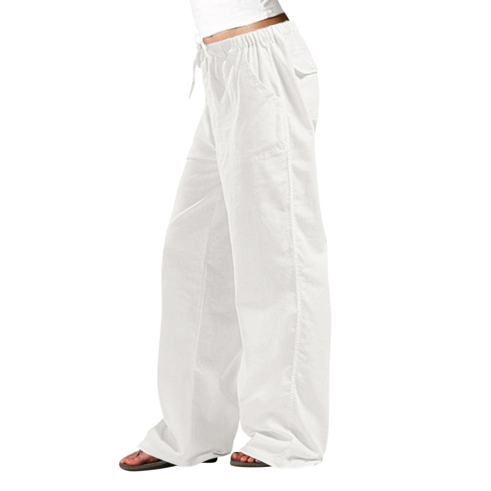 Comfortable and Stylish Elastic Waist Linen Trousers for Women: Effortless Chic with Added Convenience