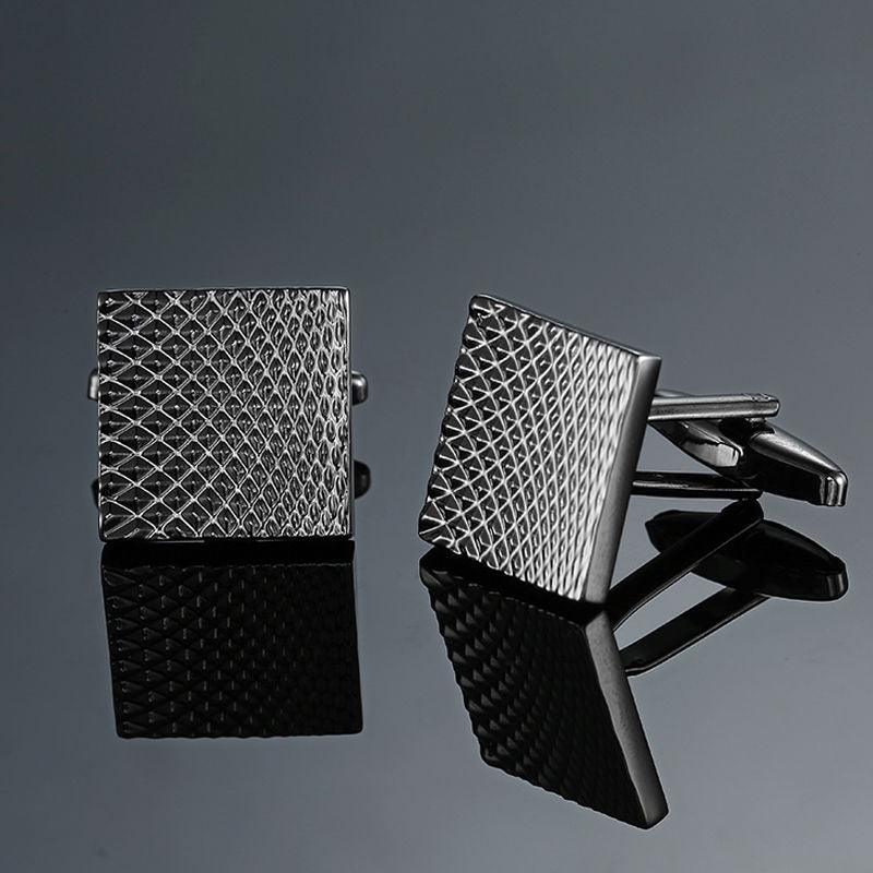 "Elegant Fusion" Copper Black and Golden Silver Laser Metal Cufflinks - Make a Striking Statement with Modern Sophistication - Your-Look