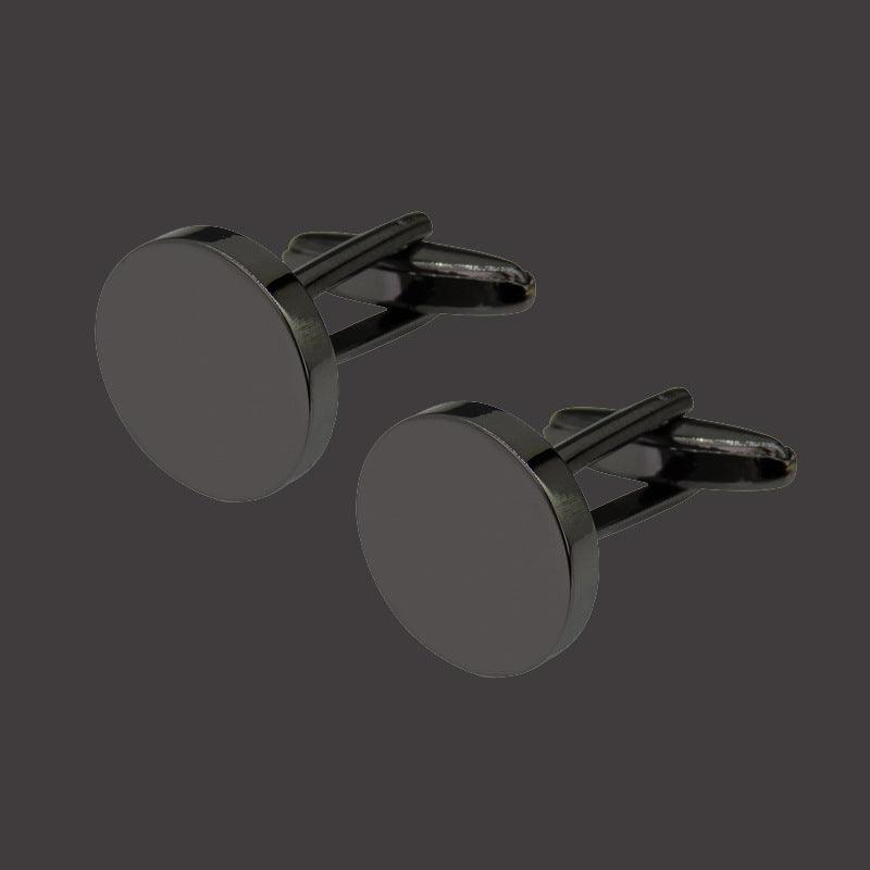 "Elegant Fusion" Copper Black and Golden Silver Laser Metal Cufflinks - Make a Striking Statement with Modern Sophistication - Your-Look