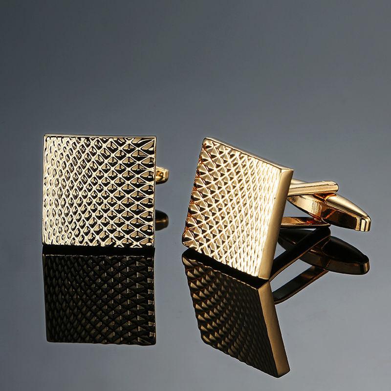 "Elegant Fusion" Copper Black and Golden Silver Laser Metal Cufflinks - Make a Striking Statement with Modern Sophistication - Your-Look