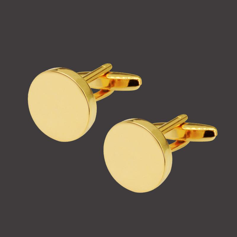 "Elegant Fusion" Copper Black and Golden Silver Laser Metal Cufflinks - Make a Striking Statement with Modern Sophistication - Your-Look