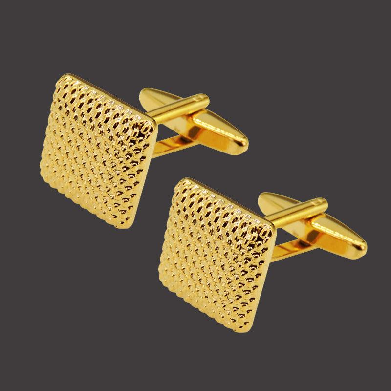 "Elegant Fusion" Copper Black and Golden Silver Laser Metal Cufflinks - Make a Striking Statement with Modern Sophistication - Your-Look