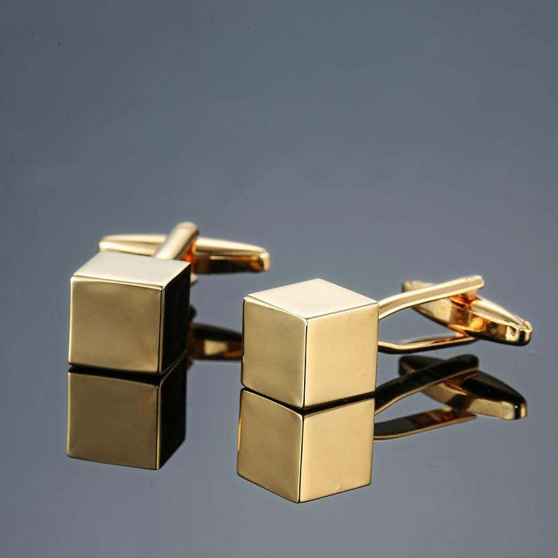 "Elegant Fusion" Copper Black and Golden Silver Laser Metal Cufflinks - Make a Striking Statement with Modern Sophistication - Your-Look
