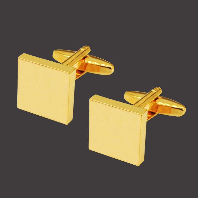 "Elegant Fusion" Copper Black and Golden Silver Laser Metal Cufflinks - Make a Striking Statement with Modern Sophistication - Your-Look