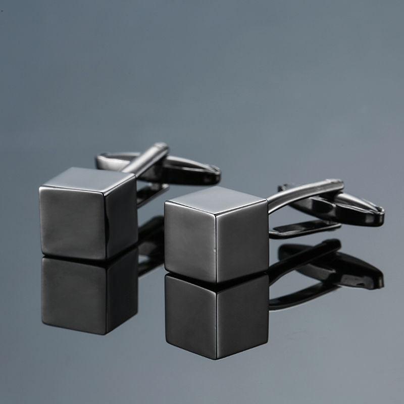 "Elegant Fusion" Copper Black and Golden Silver Laser Metal Cufflinks - Make a Striking Statement with Modern Sophistication - Your-Look