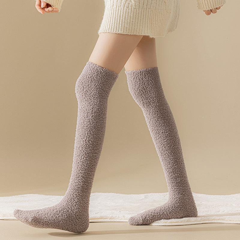 Coral Fleece Long Winter Fleece-lined Thickened Room Socks - Your-Look