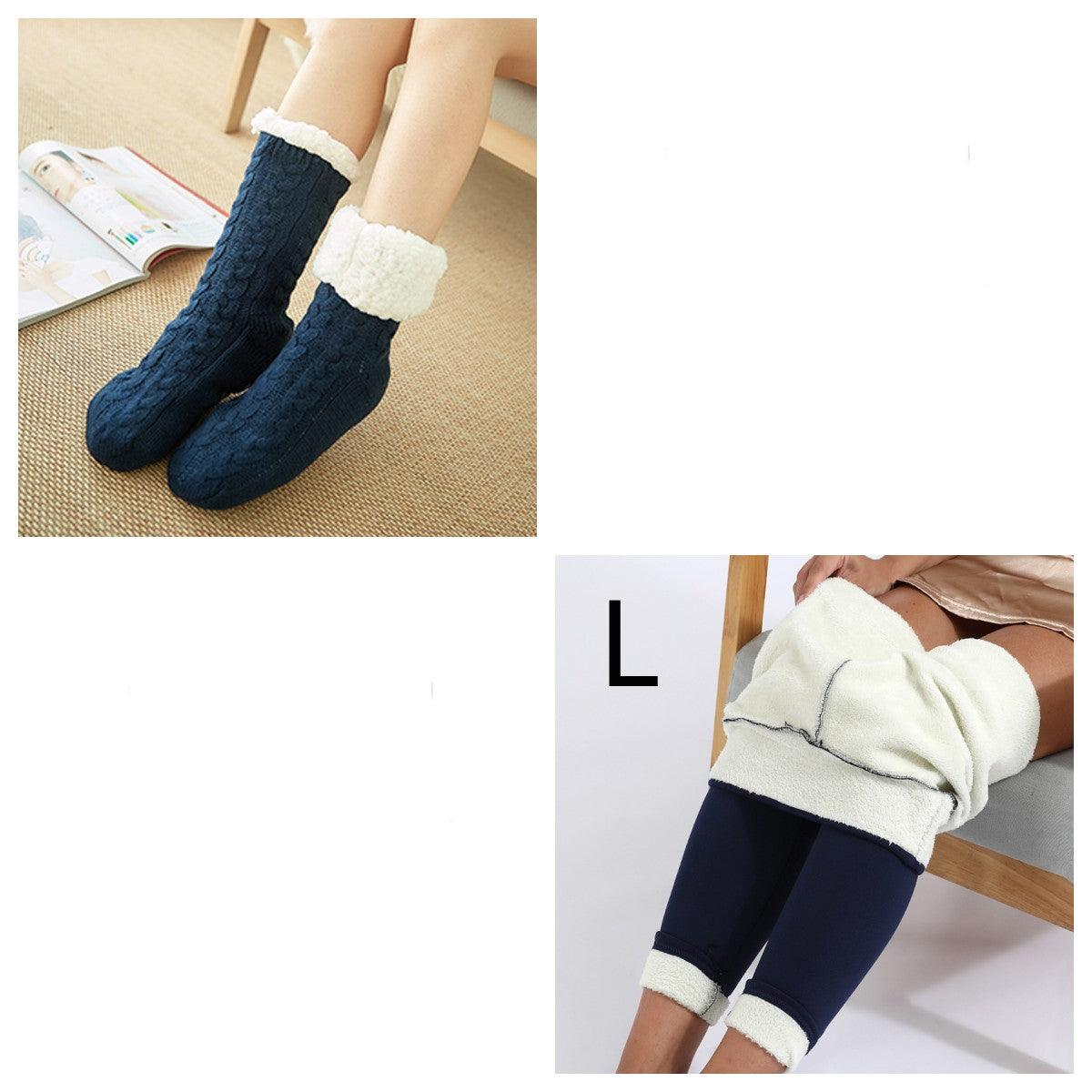 Cozy Nights: Flannel Homewear Night Robe Casual Hooded Sweater And Socks - Your-Look