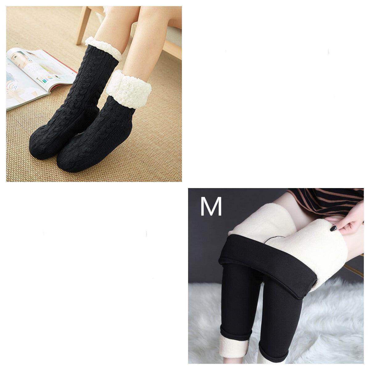 Cozy Nights: Flannel Homewear Night Robe Casual Hooded Sweater And Socks