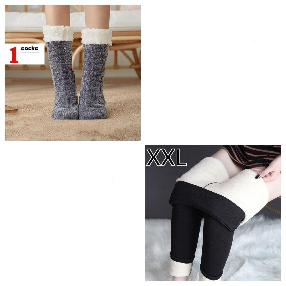 Cozy Nights: Flannel Homewear Night Robe Casual Hooded Sweater And Socks - Your-Look