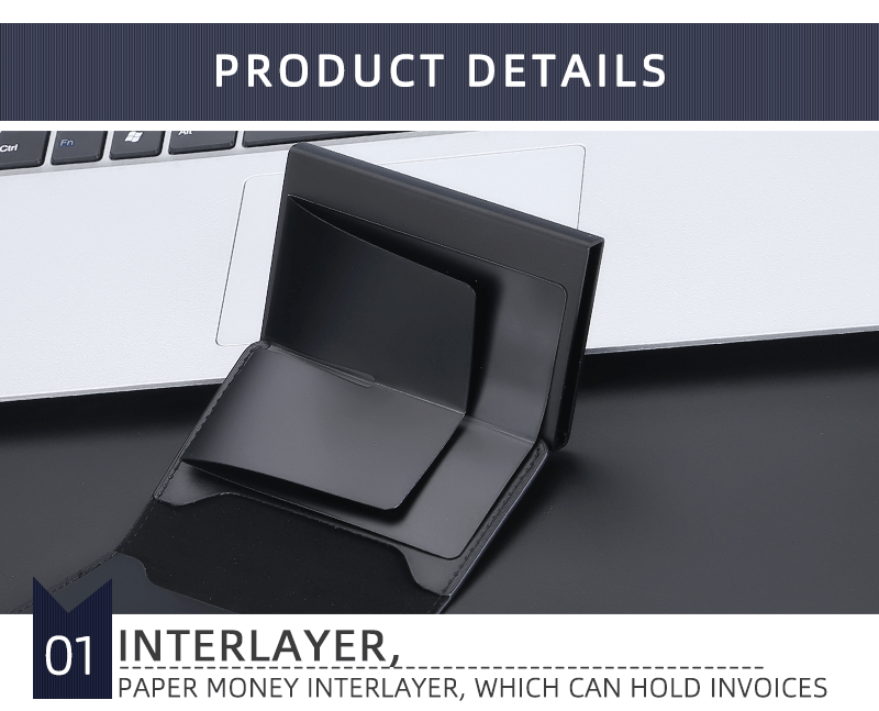 "Guardian Shield" Crazy Horse Leather Anti-Degaussing Card Clamp for Men - Security and Style Combined - brands-3263