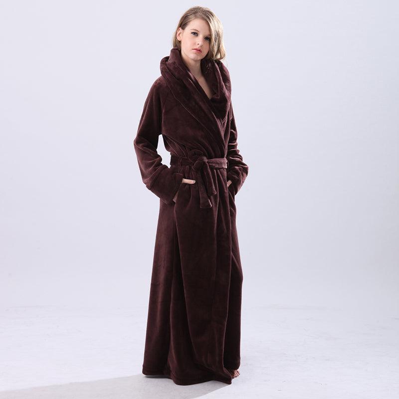 "Cuddle Haven" Thick Coral Flannel Bathrobe for Men and Women - Wrap Yourself in Plush Comfort - Your-Look