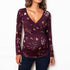 Chic and Functional: Deep V-neck Printed Cross Nursing T-shirt for Pregnant Women - Your-Look