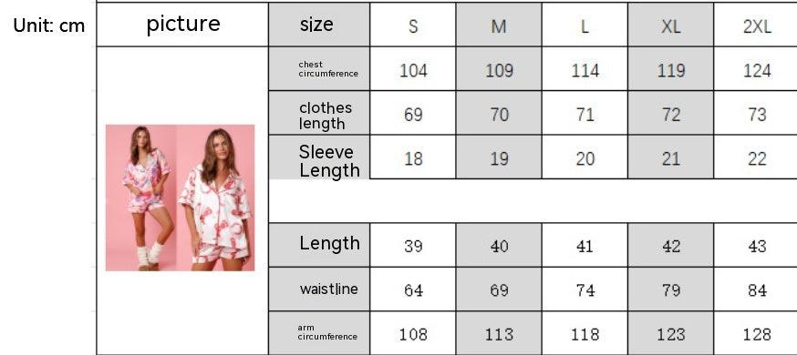 "Dreamy Allure" Satin Printed Two-piece Suit Pajamas for Women - Unwind in Style - Your-Look