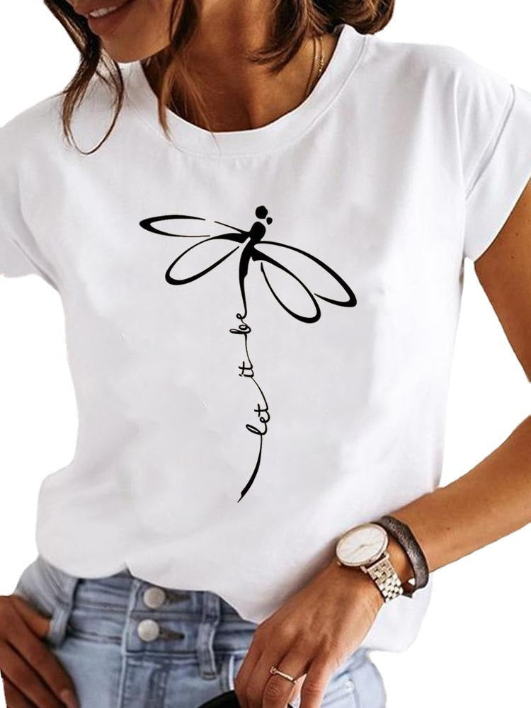 Round Neck Minimalist Retro Loose Fitting Women&