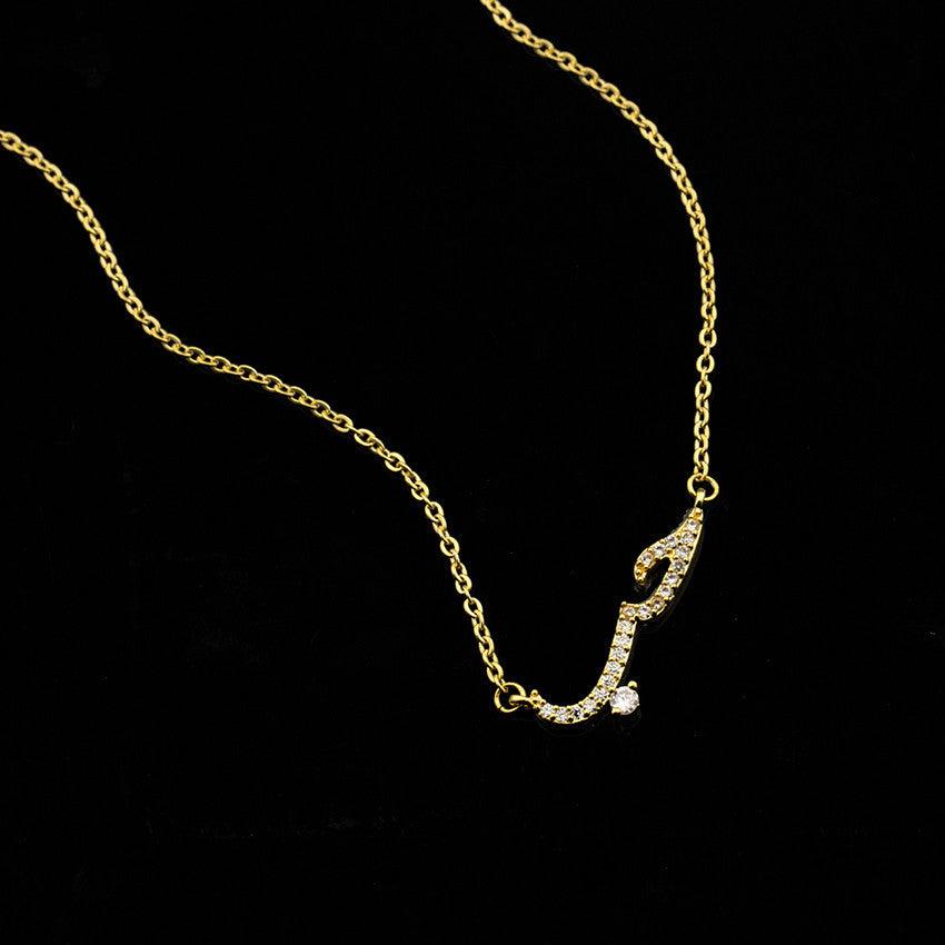 Elegance in Expression: Rose Gold Arabic Love Declaration Necklace with Zircon - Your-Look