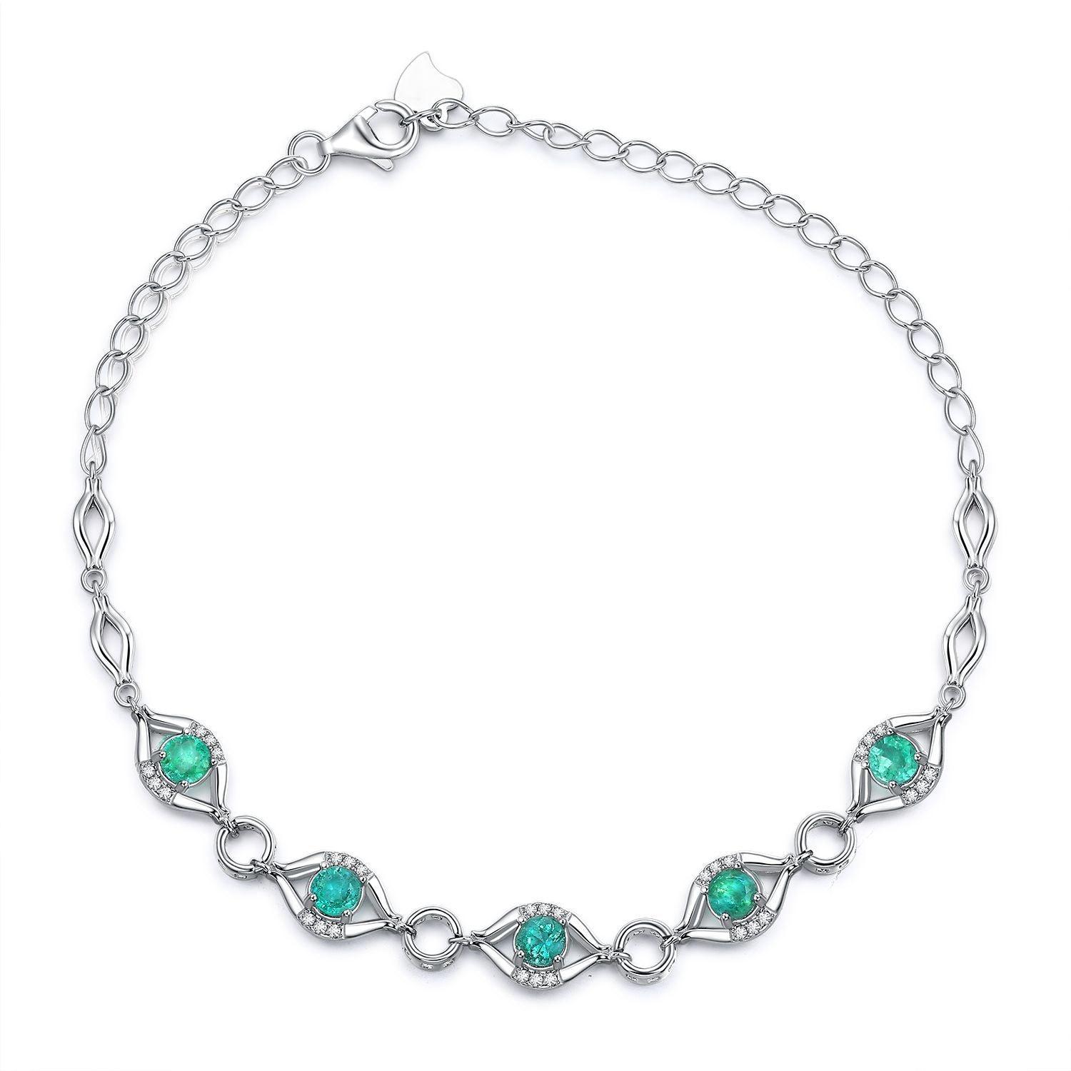Elegant Emerald Bracelet: S925 Silver Jewellery with Natural Gemstones - Your-Look