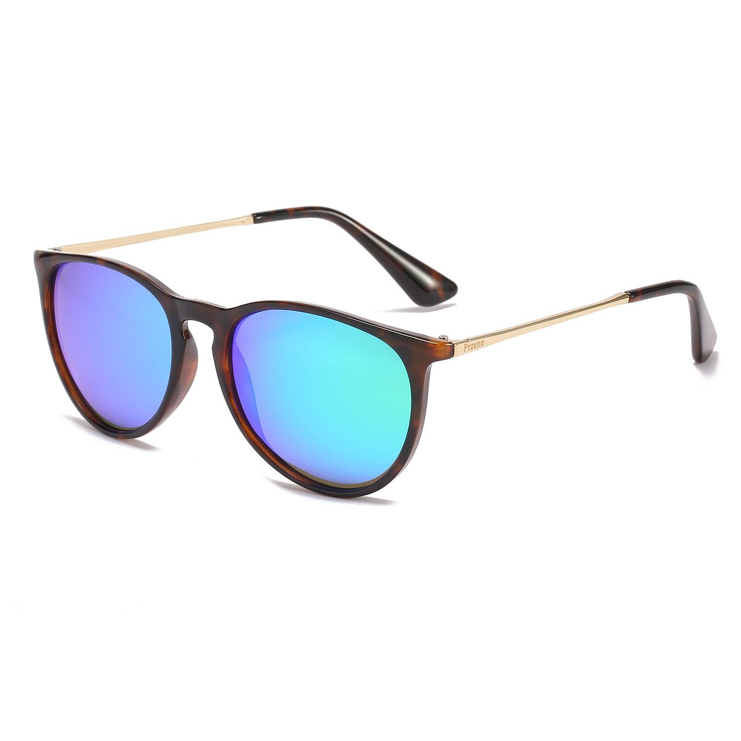 Elevate Your Style with Fashion Metal Color Film Polarized Sunglasses for Women