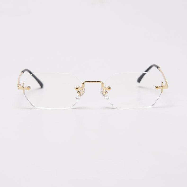 Embrace Modern Glamour with Polygonal Rimless Sunglasses for Women - Your-Look