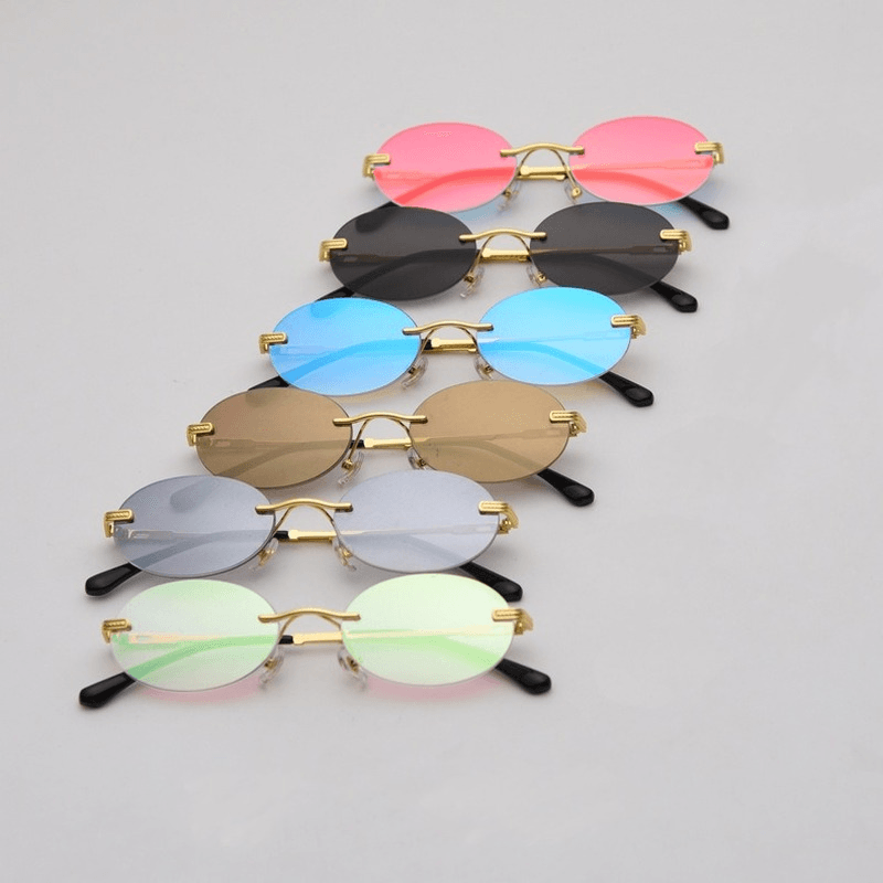 Embrace Vintage Glamour with Retro Metal Color Film Sunglasses for Women