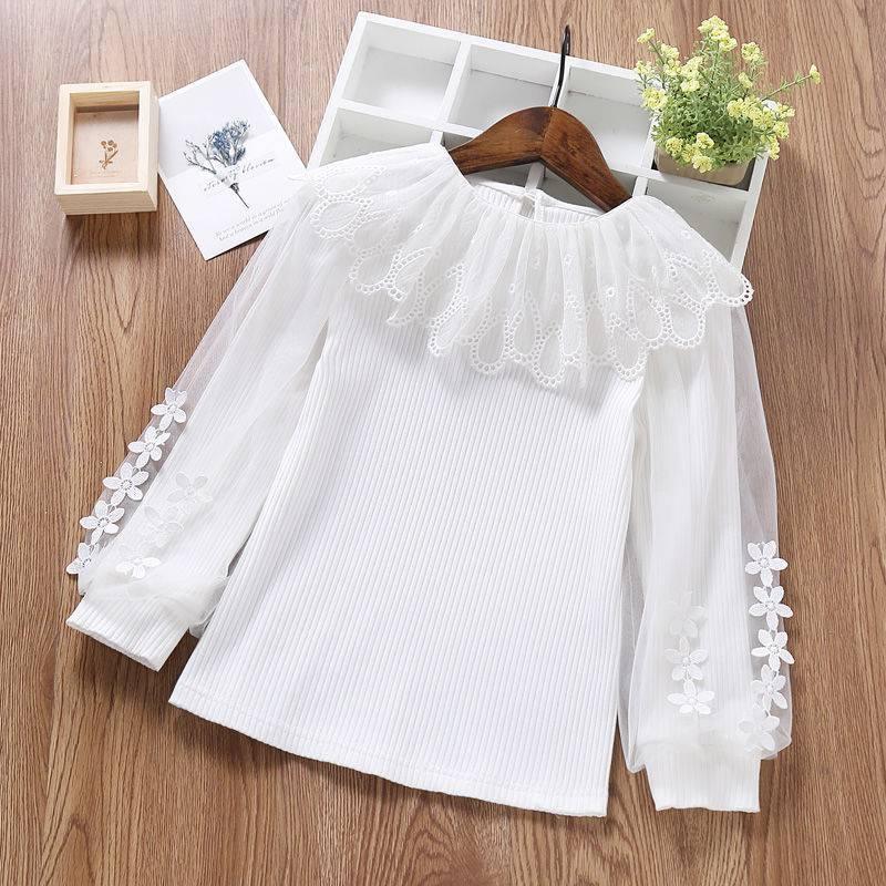 Girls Princess Lace Bottoming Shirt Long Sleeves - - Your-Look