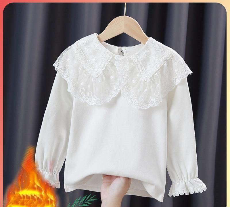 Girls Princess Lace Bottoming Shirt Long Sleeves - - Your-Look