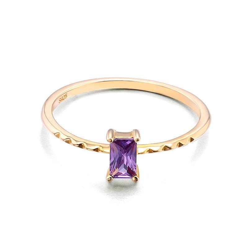 Enchanting Light Purple Zircon Ring: 925 Sterling Silver