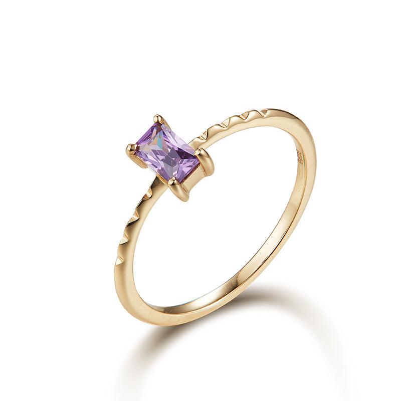 Enchanting Light Purple Zircon Ring: 925 Sterling Silver - Your-Look