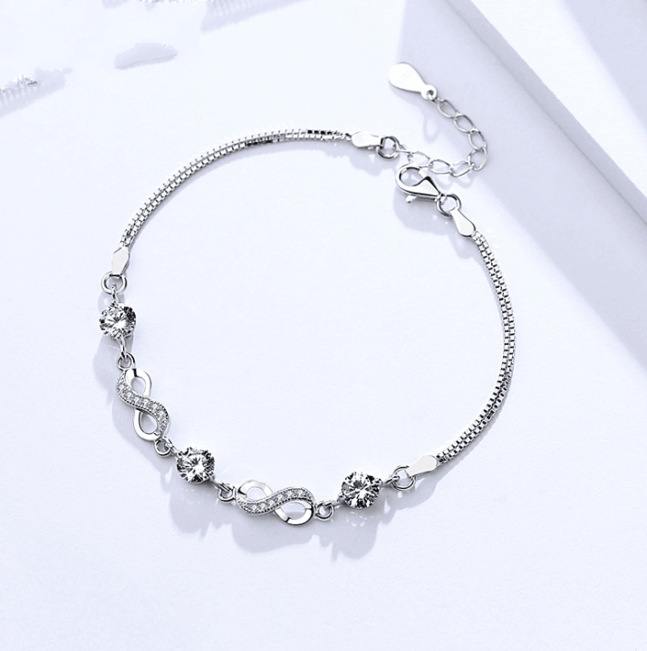 Ethereal Glow: S925 Sterling Silver Bracelet with Crystal Diamonds - Your-Look