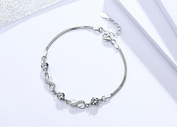 Ethereal Glow: S925 Sterling Silver Bracelet with Crystal Diamonds - Your-Look