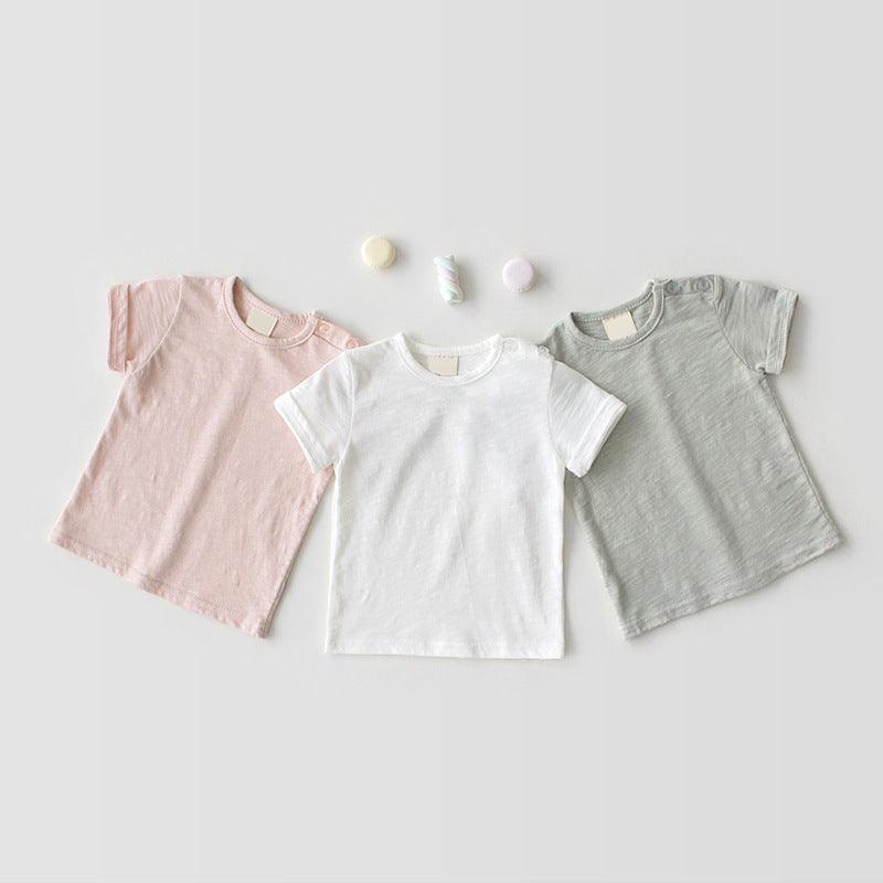 Breathable Slub T-shirt Short Sleeve Pullover Bottoming Shirt - - Your-Look