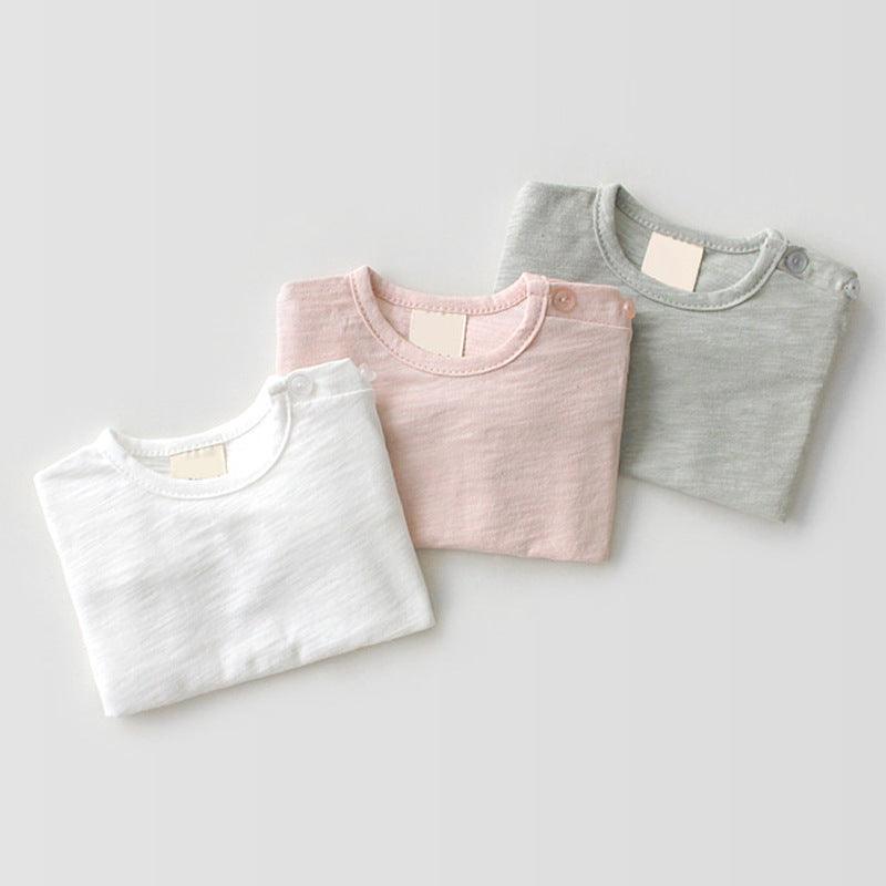 Breathable Slub T-shirt Short Sleeve Pullover Bottoming Shirt - - Your-Look