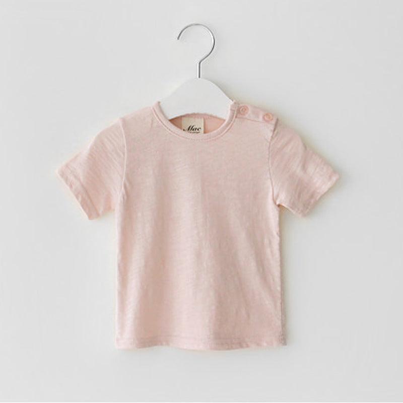 Breathable Slub T-shirt Short Sleeve Pullover Bottoming Shirt - - Your-Look