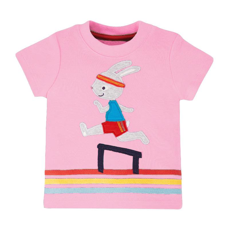 Round Neck Cotton Short Sleeve Girls T-shirt - - Your-Look