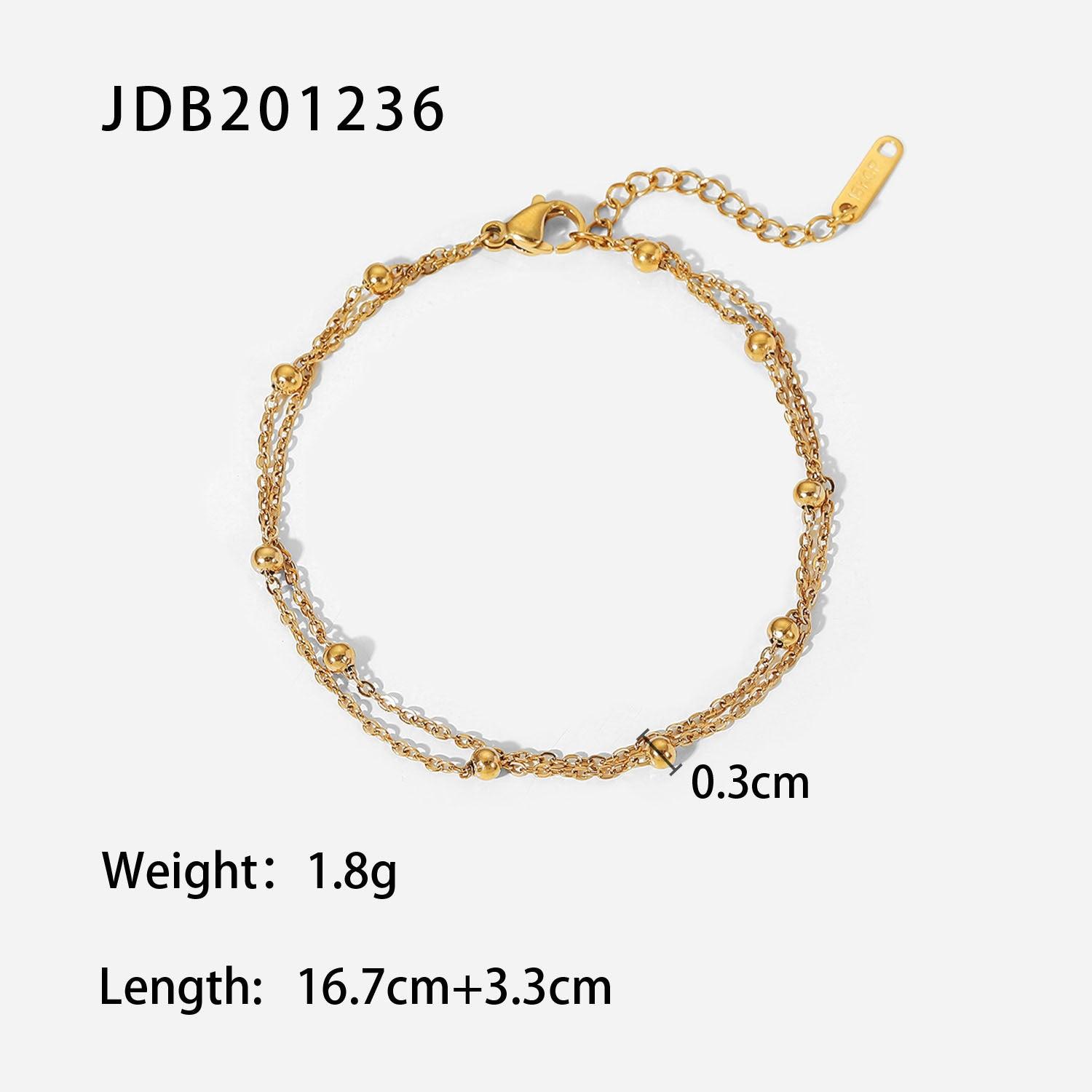 Exquisite 18K Gold Bead Bracelet: Elegant Electroplated Titanium Steel Jewelry - Your-Look