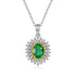 Exquisite Natural Emerald Pendant: S925 Silver Chain with Unique Feminine Design