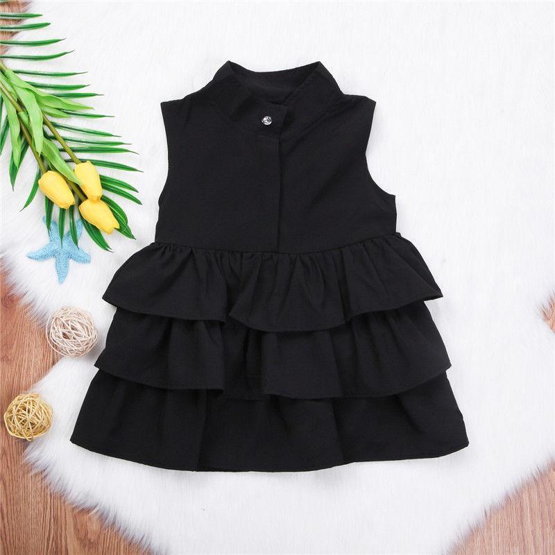 Fashion Simple Solid Color Sleeveless Small And Medium Girl Dress - - Your-Look