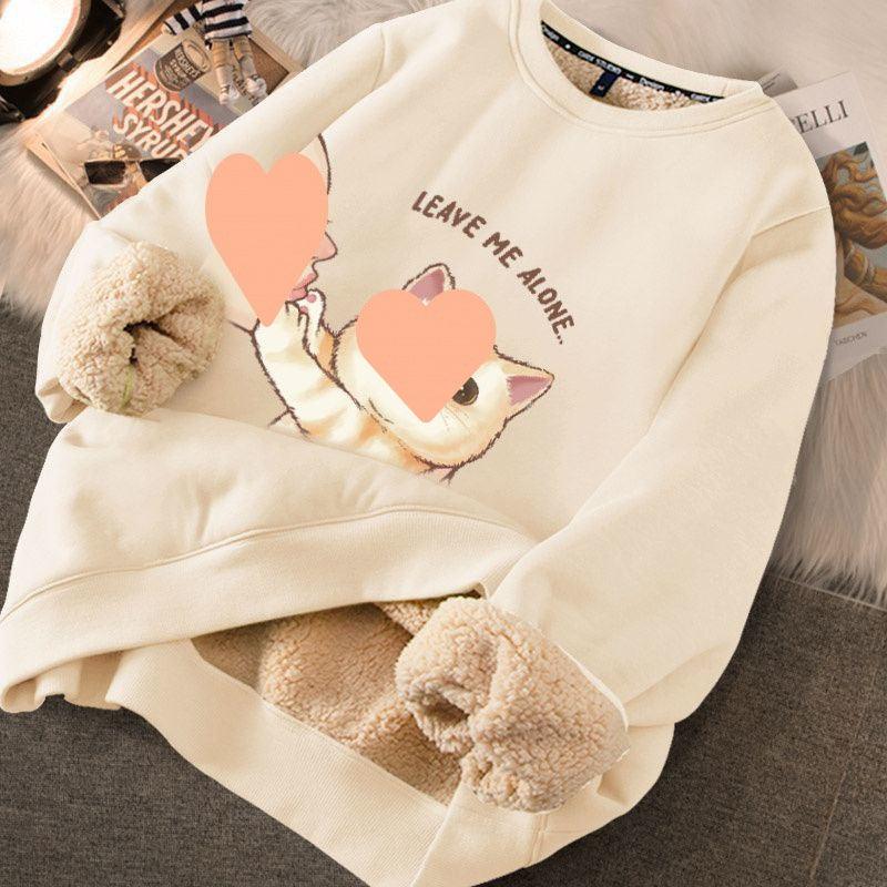 "Fat and Happy" Fashion Thickened Printed Sweater for Women - Your-Look